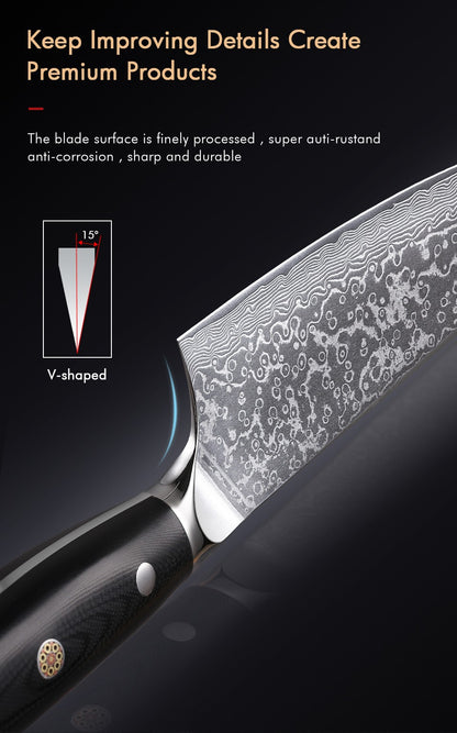 TURWHO 8.5" Kitchen Gyuto Knives 67 Layer Damascus Steel Professional Chef Knife Sharp Meat Cleaver Slicing Kitchenware Tools