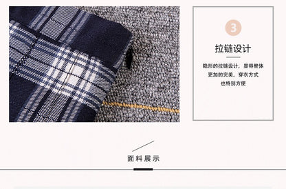 2023 Women A- line Skirt Red Plaid Skirt korean harajuku plaid skirt Spring and Autumn New Pleated High Waist Skirt