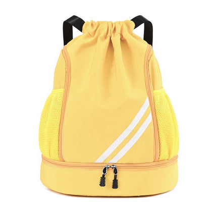 Mochila de Academia Fitness Bolsa Esportiva Feminina Masculina Mochila de Basquete Ao Ar Livre Bolsas de Armazenamento de Futebol Mochila Esportiva com Cordão de Treinamento