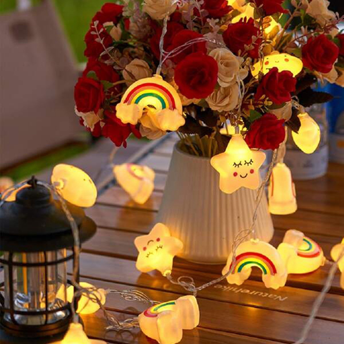 1PACK Rainbow&Star&Cloud String Lights LED Decorative Fairy Light Battery Powered Lights Twinkle Lights For Party Bedroom Decor