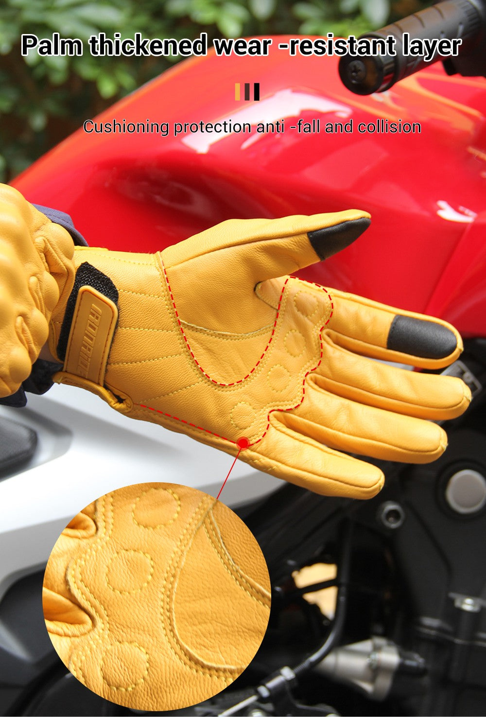 Luvas de Moto de Couro à Prova de Vento Quentes de Inverno Masculinas Antiderrapantes Luvas de Motocross com Tela Sensível ao Toque Luvas de Moto