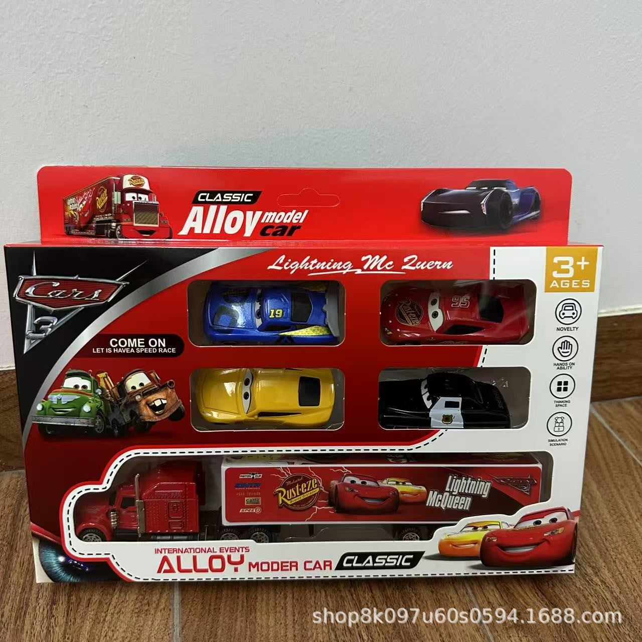 Disney Pixar Carros McQueen Mater Mack Tio Caminhão Liga Diecast Carro 1:55 Modelo Radiator Springs Cidade 11/6/4 Pçs Caixas de Carro Presente