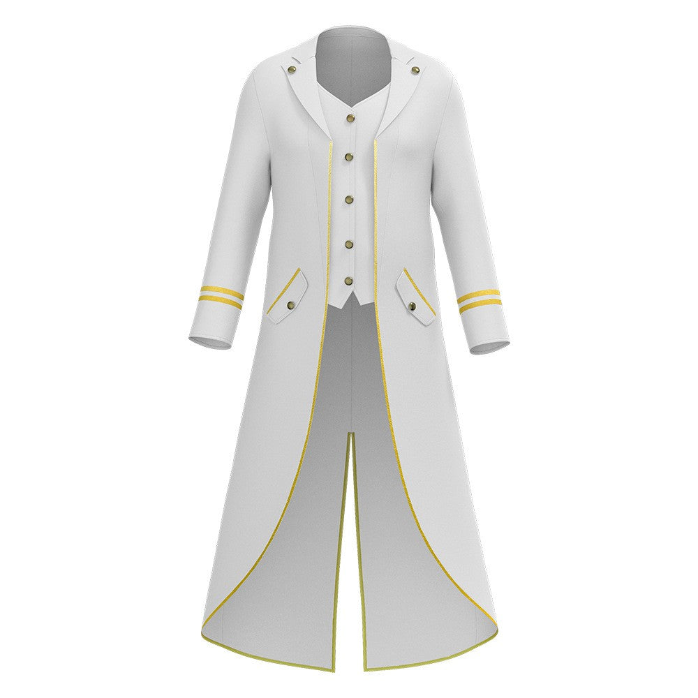 Halloween Performance Costume Medieval Retro Mid-Length Tailcoat Gothic Steampunk Coat