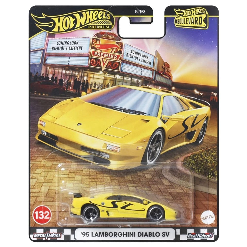 Hot Wheels Cars PREMIUM BOULEVARD 95 Lamborghini Diablo SV 1/64 Metal Diecast Model Collection Toy Vehicles GJT68-132