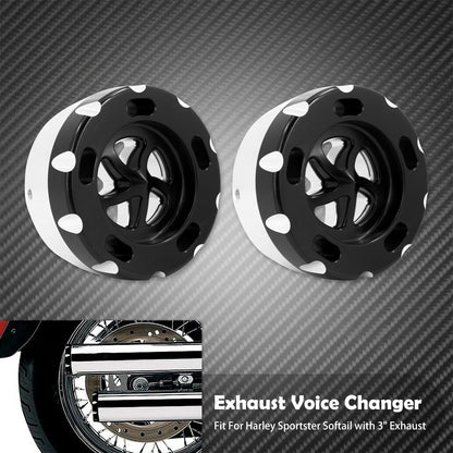 Motorcycle 3" Exhaust Pipe Muffler Voice Sound Changer For Harley Softail Street Bob Breakout Fat Boy Sportster XL 2008-2020