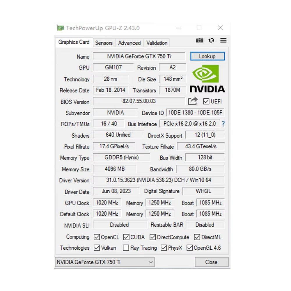 Placa Gráfica SOYO NOVA GPU NVIDIA GTX 750Ti 4G GDDR5 128Bit 28nm PCI-E 3.0 Placa de Vídeo Componente de Computador de Mesa/Escritório GTX750Ti