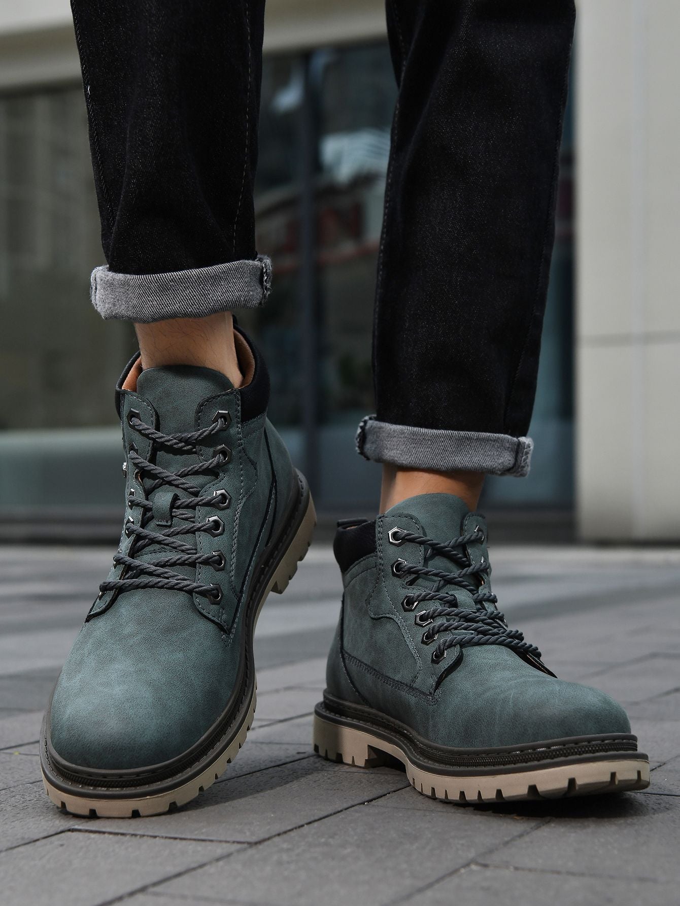 Botas Masculinas Feitas à Mão, Botas de Tornozelo de Inverno em Couro, Sapatos de Outono para Caminhada ao Ar Livre, Tênis, Botas Masculinas de Cano Alto, Calçados Antiderrapantes