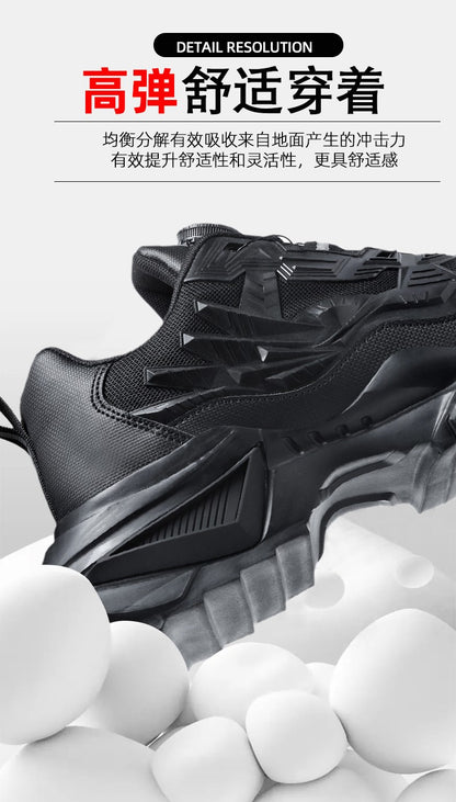 Men's Military Tactical Boots Army Boots Men Side Zipper Military Boots Men Anti-Slip Ankle Boots Work Safety Shoes Hiking Shoe