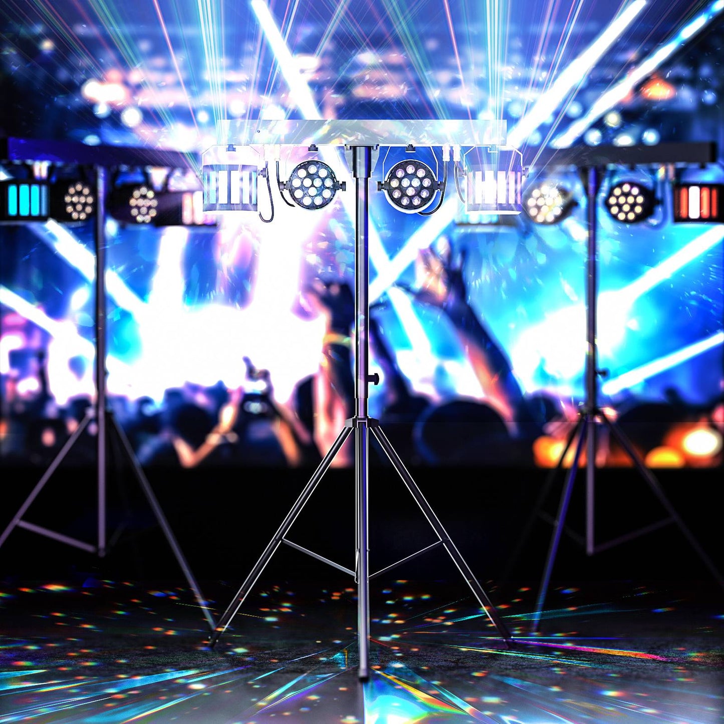 U`King 2Pcs/Set 60W RGBW LED Par Lights Combination Bracket Light DMX512 Stage Light For DJ Disco Concert Wedding Birthday Party