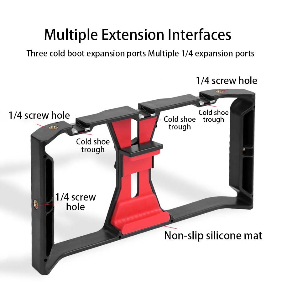 Estabilizador portátil com rotação de gimbal, suporte para microfone de celular, luz de preenchimento, suporte para celular para transmissão ao vivo