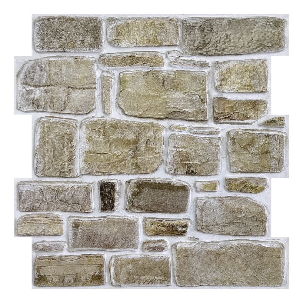 3D Tile Stickers, 3D Faux Stone Textures, Matte, 30cm x 30cm, Water and Mold Resistant, for Living Room, Kitchen Wall Update