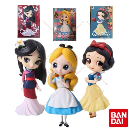 Em Estoque Bandai Qposket Branca de Neve Mulan Alice Coleção de Brinquedos Presentes