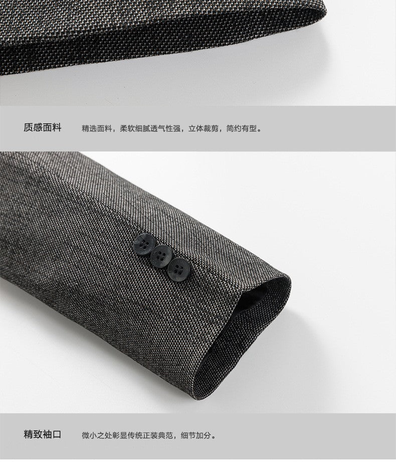 New autumn men business casual suits for middle-aged professionals Slim-fit single suit for men Father's style jacket and shirt