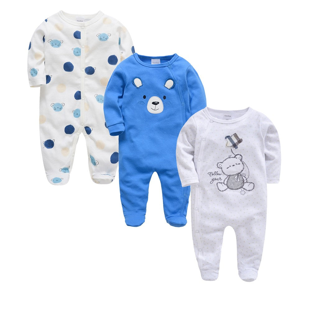 New Style Baby Girls Romper 3 Pcs/lot 0-12M Dot Design Lovely Girl Clothes Spring Autumn Long Sleeve Overalls Jumpsuit