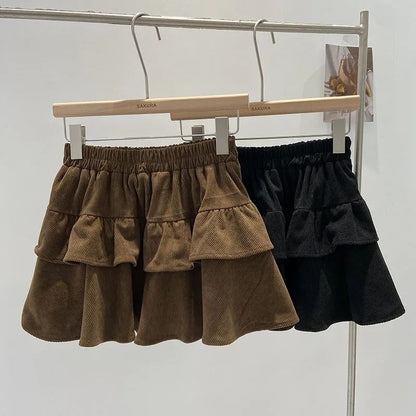 Ballet Sle Cake Skirt Women's Mid-Length A-Line ort Skirt Elastic Waist Slimming White Spring Autumn New Arrival