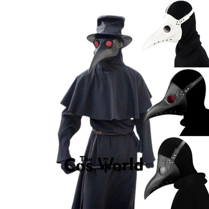Halloween Plague Doctor Mask Steampunk Gothic Bird Beak Props for Party Carnival Cosplay Costumes Masquerade