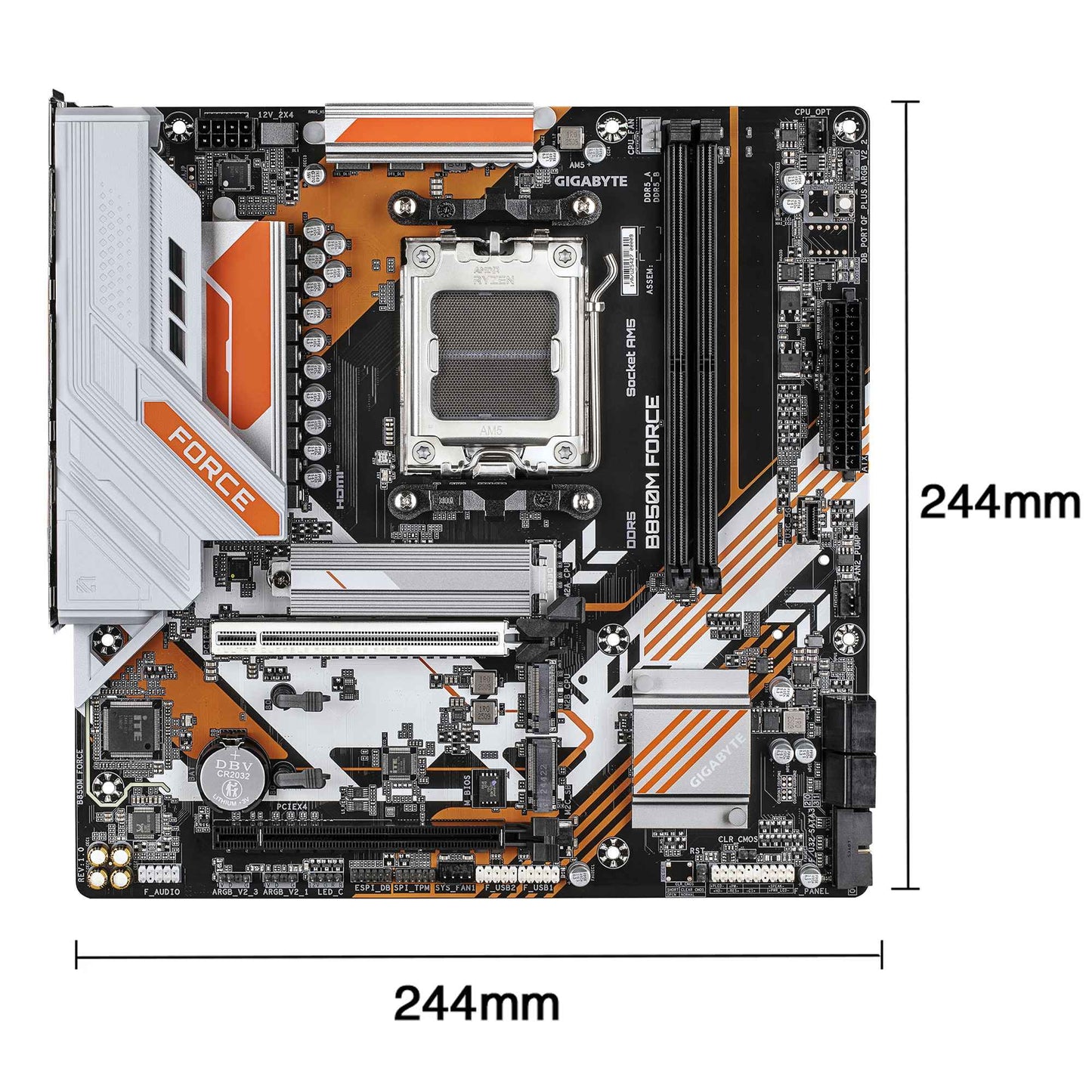 Placa-mãe GIGABYTE Nova B850M FORCE Soquete AM5 Para CPU Ryzen Série 9000 8000 7000 Dual Channel Micro ATX DDR5 SATA3 M.2