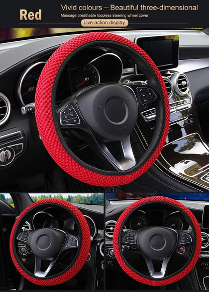 Universal Fashion Car Steering Wheel Cover Without Inner Ring Elastic Grip For Easy Installation And Removal Non Slip