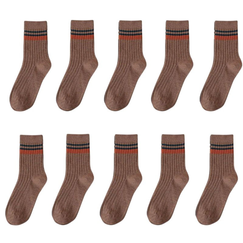 10 Pair Men's Striped Socks Spring Fashion Casual Socks High Quality Harajuku Retro Socks Man
