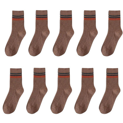 10 Pair Men's Striped Socks Spring Fashion Casual Socks High Quality Harajuku Retro Socks Man