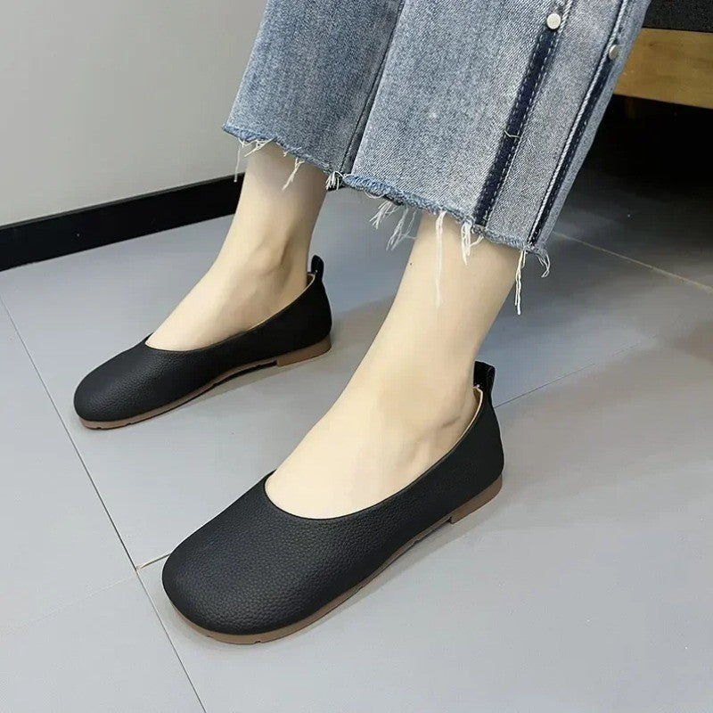 Women's Loafers Luxury Artificial Leather Casual Moccasins for Women Trends 2025 Comfortable Flats Black Outdoor Fashion Shoes