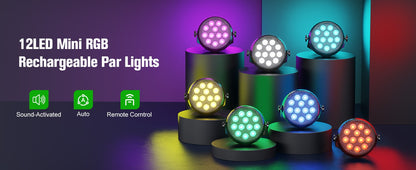 Somspot LED RGB Par Lights Remote & DMX Control Stage Light Effect Projector for Church Wedding Party Club Music Live