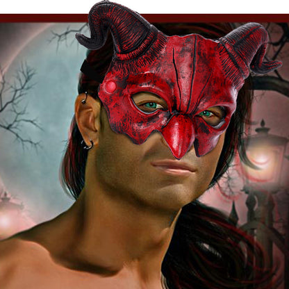 Halloween Sheep-horned Devil Mask Realistic Cosplay Costume Mask for Halloween Themed Party Accessory
