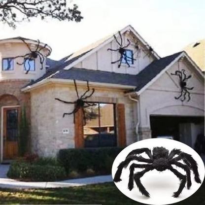 Halloween Aranha de Pelúcia Grande Decoração de Halloween de Terror Adereços de Festa Decoração Gigante de Aranha para Exterior Brinquedo de Pelúcia de Aranha Preta de 30-200cm