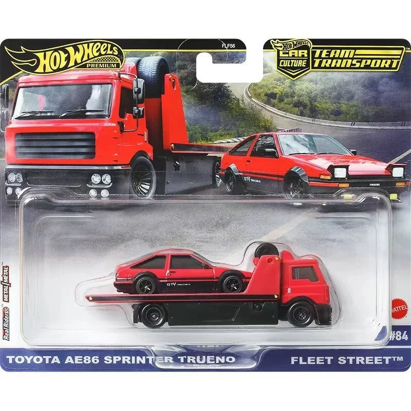 2025 Mattel Hot Wheels Premium Car Culture Team Transport Brinquedos Meninos 1/64 Diecast Ferrari Fiat Lykan Hauler Toyota AE86 Modelo de Carro