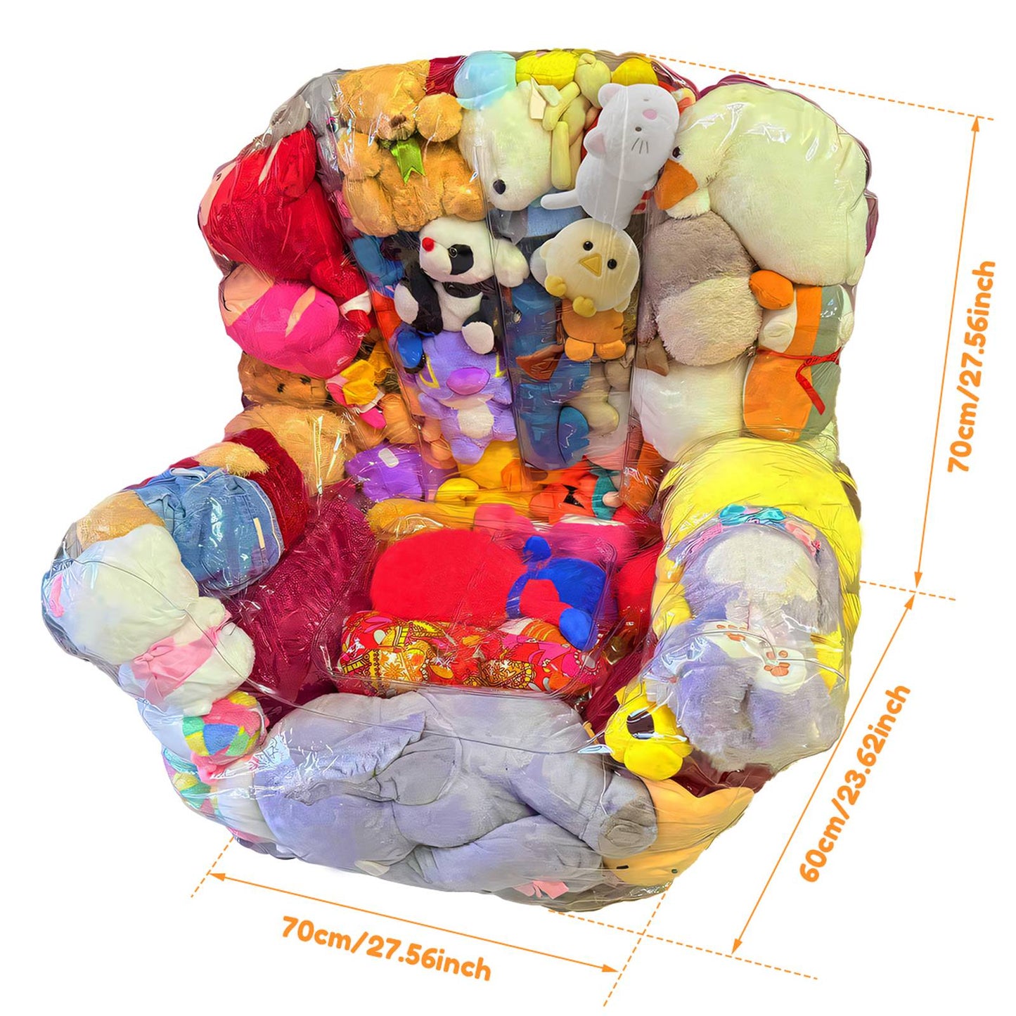 Plush Toy Stuffed Bean Bag Clear Sofas Chair Cover Large Zipper Lazy Seat Storage Child Adult Tatami No Filler Included