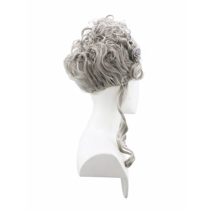 Pink Fluffy High-Top high quality Synthetic Wig | Queen's Hairstyle with Feather Flowers | Wig for Queen Cosplay