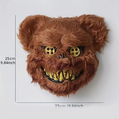 Bloody Plush Bunny Mask Halloween Ghost Festival Mask Realistic Bloody Bear Headgear Performance Prop Halloween Horror Mask