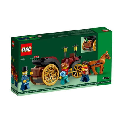 LEGO Passeio de Carruagem de Inverno 40603 GWP - Minifiguras Festivas, Rodas Douradas e Design Encantador para a Alegria do Feriado (153 pçs)