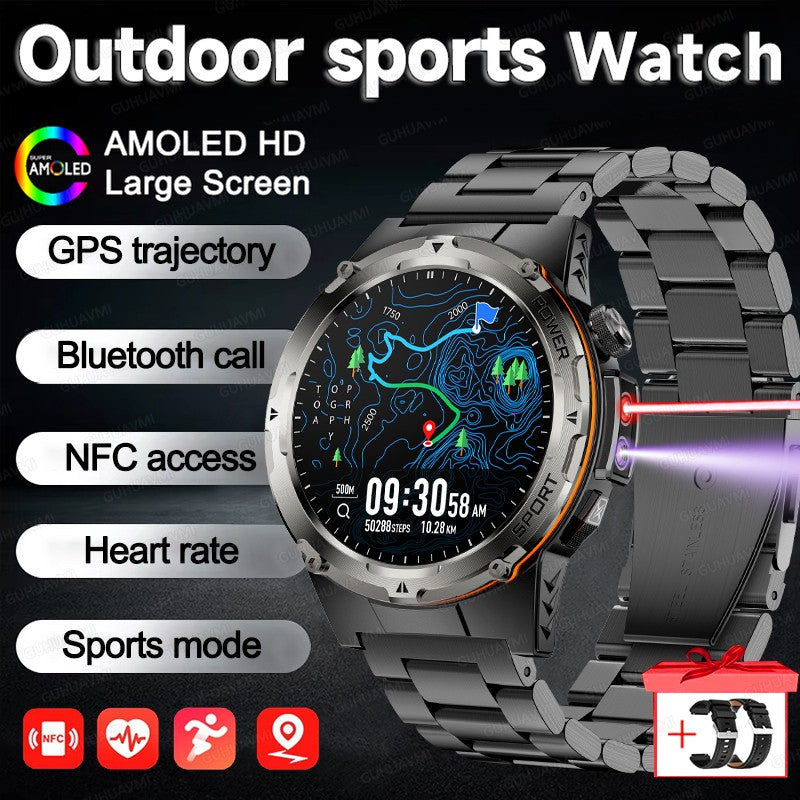 2026 Popular Outdoors GPS Sports Smart Watch Masculino Tela AMOLED Bússola à Prova D'água 500mAh NFC Chamada HD Smart Watch Para Homens T-REX 3