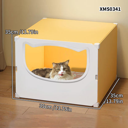 Ninho de Gato para Todas as Estações, Ninho de Gato Fechado, Frescor de Verão e Refrescante, Beliche, Casa de Dois Andares