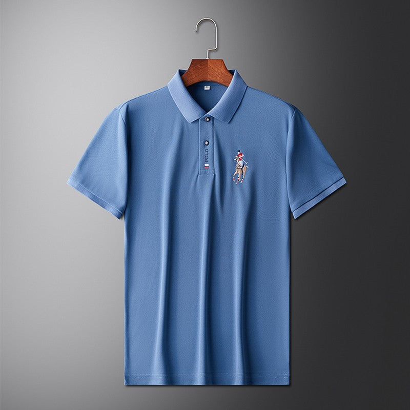 Men's Embroidered Casual Fashion Short Sleeved POLO Shirt Summer Comfortable Top
