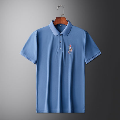 Men's Embroidered Casual Fashion Short Sleeved POLO Shirt Summer Comfortable Top