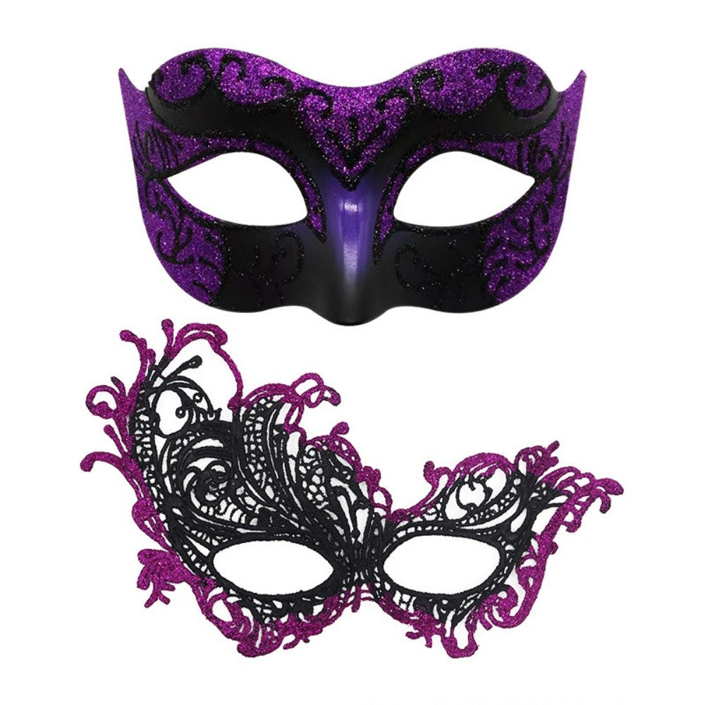 2PCS/set Couple Masks Lace Women Mask Men Painted Half Face Mask Eye Mask Set Party Masquerade Wedding Decoration Costume Prom