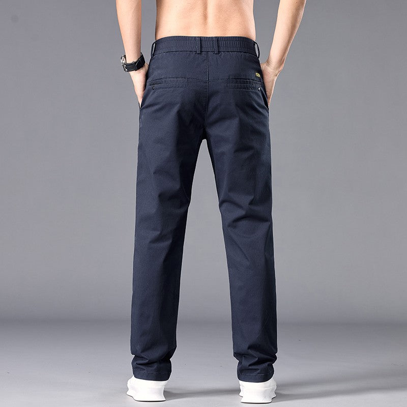 New Casual Pants Men Straight Fit Stretch Autumn Chino Trousers Male Formal Work Business Dress Khaki Fashion Spring Pants