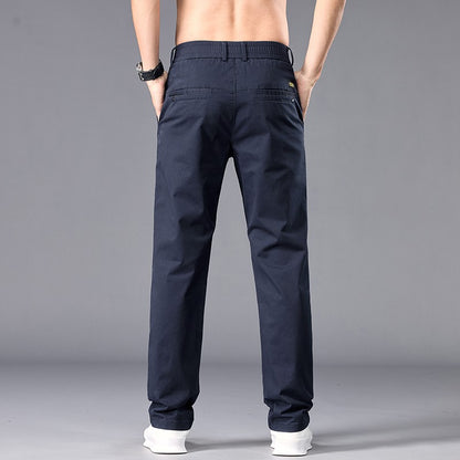 New Casual Pants Men Straight Fit Stretch Autumn Chino Trousers Male Formal Work Business Dress Khaki Fashion Spring Pants