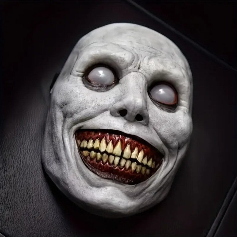 Scary Demon Halloween Mask Creepy White Face Cover Cosplay Prop for Haunted House Horror Party Costume Dress Up