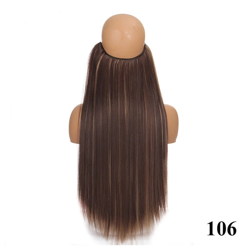 Extensão de cabelo com fio invisível (40cm 50cm 60cm) cabelo liso cabelo encaracolado uso diário adequado para todas as mulheres