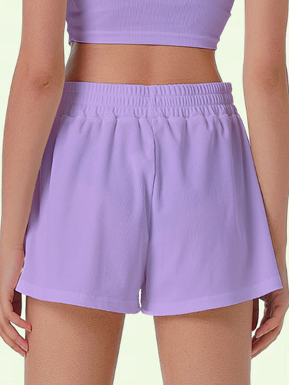 Casual Shorts Women 2024 New Summer Simple Comfortable Elastic Waist Cool Breathable Solid Color Casual Sports Five Quarter Pant