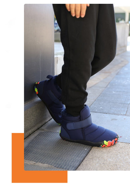 Kids 2025 New Wide Toe Barefoot Snow Boots Boys Girls Winter Minimalist waterproof Sneakers Girls Boys Non-Slip Warm Snow Boots