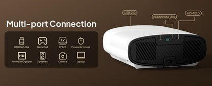 Projetor VEVSHAO A22 Full HD 1080P 4K 1000ANSI Android WiFi Foco Automático 10W*2 Projetor de Home Theater para Reuniões de Escritório e Vídeo