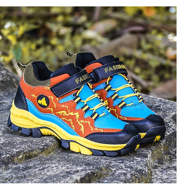 Winter Hiking Shoes Boy Kids Snow Boots Teenagers Children Shoe Walking Climbing Sneakers Leather Waterproof Non-slip Sport Warm