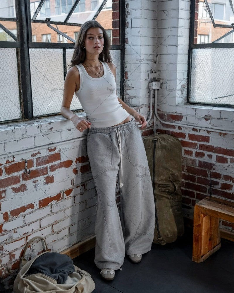 2025 Street Hip-hop Goth Harajuku Fashion Versatile Straight Wide-leg Pants Men American Retro Y2K Casual Loose Trousers Women