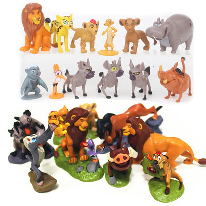 12Pçs/Conjunto Filme Desenho Animado O Rei Leão Simba Nala Timão Modelo Estatueta PVC Figuras de Ação Coleção de Brinquedos Clássicos Presentes Infantis