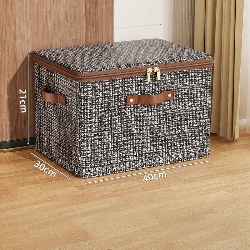 Caixa de Armazenamento de Grande Capacidade com Tampa Dobrável Espessa para Roupas Caixa de Armazenamento para Roupa Íntima Organizador de Armário para Cobertores
