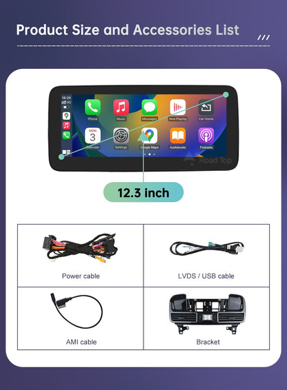 Rádio automotivo com tela touch screen Linux para Mercedes Benz ML W166 ML350 GL X166 2012-2015 GPS com Carplay Android Auto Airplay Mirroring